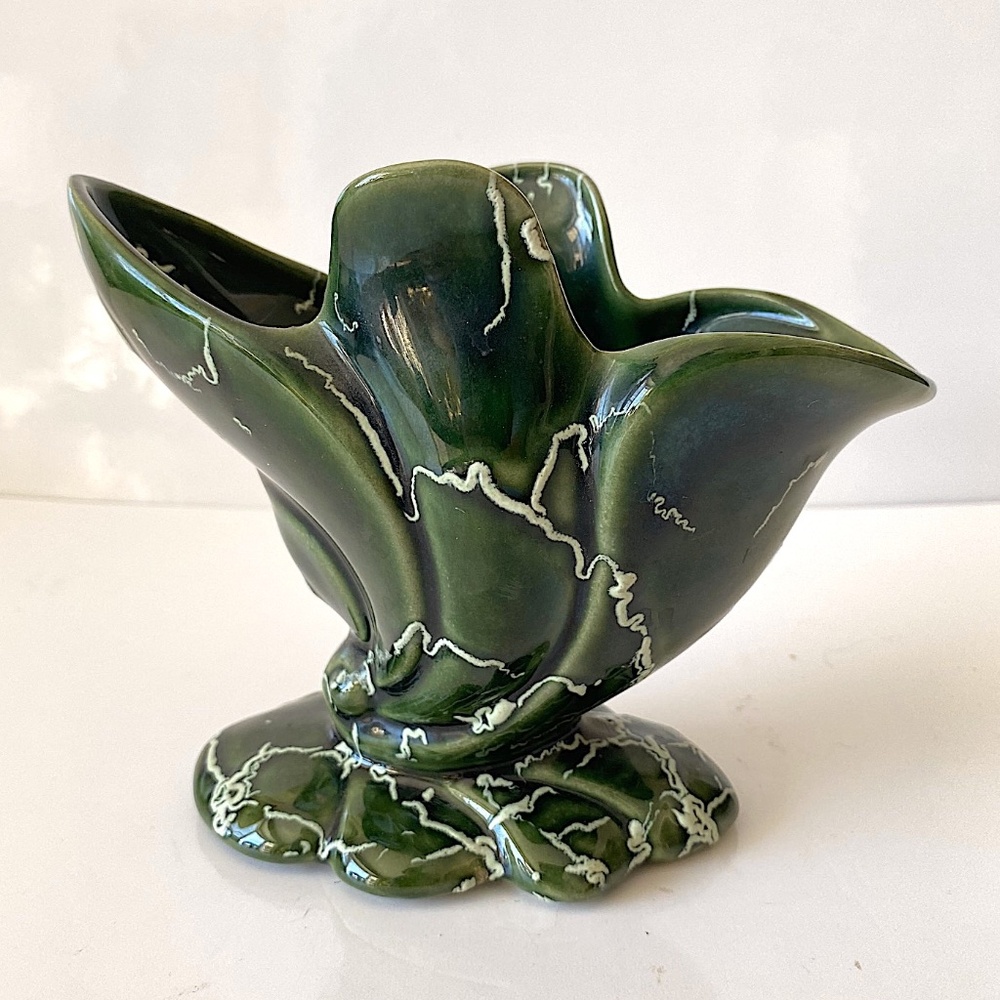 Studio Pottery Leaf Vase Beauceware Canada Vintage